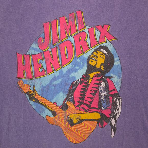 Jimi Hendrix Band Crew Neck Short Sleeve Graphic Shirt Mens Size Small S Purple - Picture 4 of 9